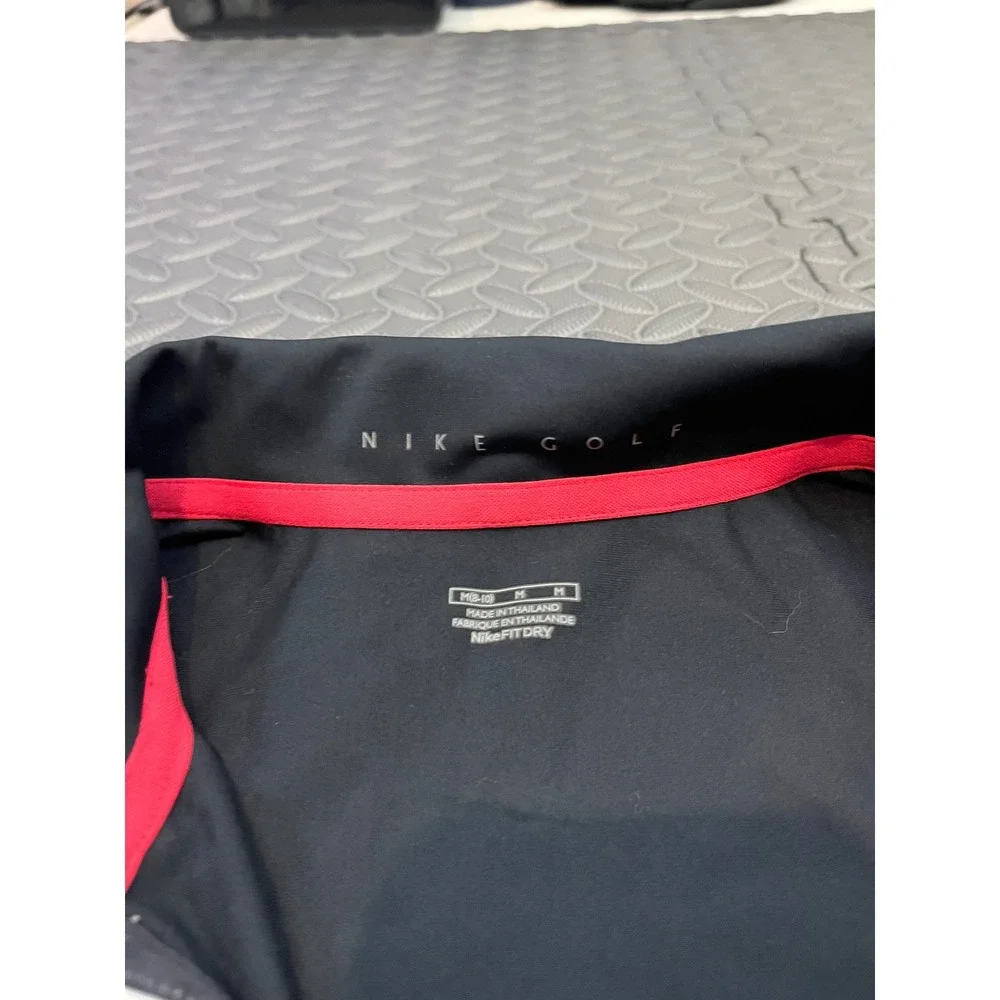 Nike Golf Jacket Womens M White Black Pink Full Zip NikeFitDry Track‎ Coat